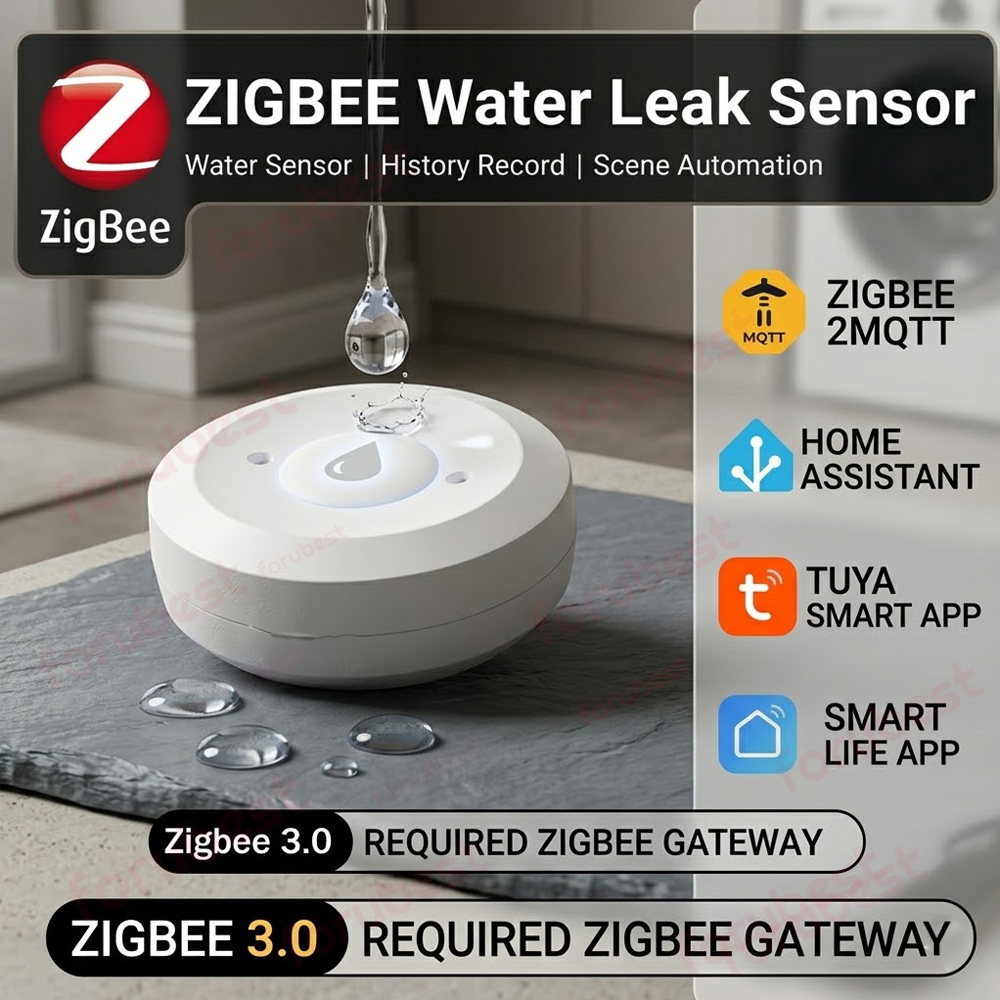 Kitchen Appliances Video - Sensor de Água Zigbee, Detector de